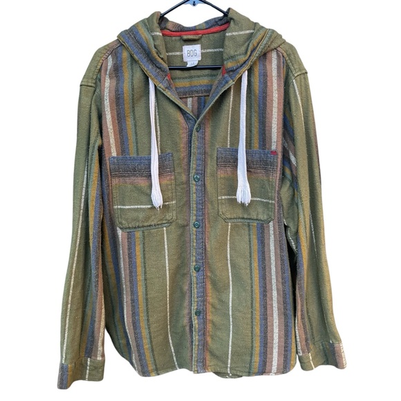 BDG Urban Outfitters Striped Flannel Blanket Shirt Jacket Fallwear - Picture 1 of 6